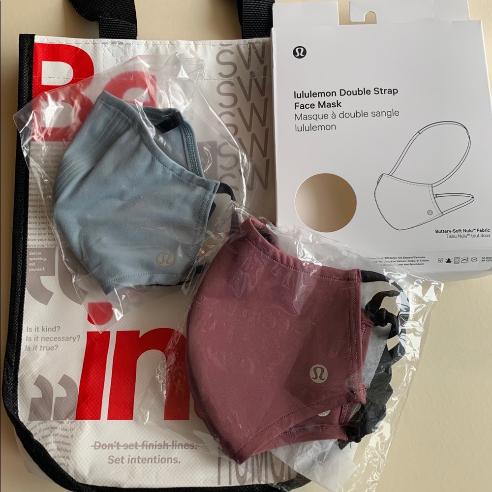 2pk lululemon face masks: pink+light blue💖💙